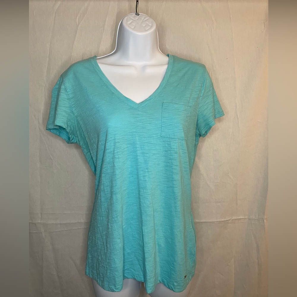 Tommy Hilfiger Women’s M Aqua V-neck Tshirt